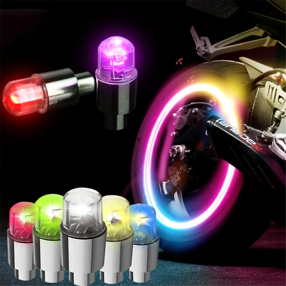 Bicycle Motorcycle Car LED Wheel Tire Valve Light Cycling Lantern Spoke Hub Flash Tyre Night Lamp MTB Bike Accessories