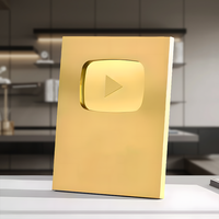 Générique Personnalisable YT Play Button/Playbutton pour les créateurs Subscriber Award Milestone Plaque