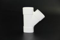 Raccord en T à angle décalé en PVC Zhongcai 55*30 pour tube plat, durable, pour branche de pipeline