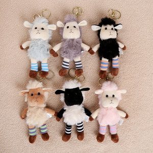 Figurine en peluche mignonne de mouton à poils longs debout, en polyester, 31cm-50cm, à face noire, poupée compagnon, accessoires cadeaux, Shaun - Product Image 3