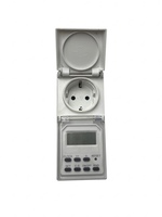 Interruptor Temporizador Digital Programable Semanal para Exteriores, Impermeable IP44, con Pantalla LCD Grande, Enchufe con Varias Funciones, CE GS