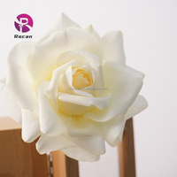 Fleurs artificielles en soie de haute qualité, roses à tige courte réalistes au toucher naturel, hydratantes, têtes de fleurs en gros, longue durée