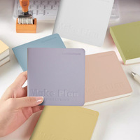 Carnet portable carré en PU, 80 feuilles (40 quadrillées + 40 pages vierges) – Journal de planification pour étudiants