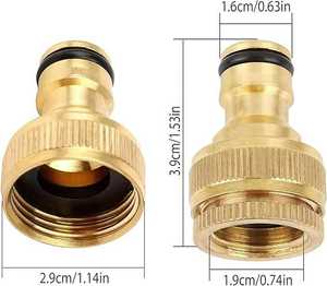 Adaptateur de Robinet à Filetage Femelle 2-en-1 de Haute Qualité, Raccords de <span class=keywords><strong>Tuyau</strong></span> 1/2, Ensemble de Connecteurs Rapides en Laiton pour Robinet de <span class=keywords><strong>Tuyau</strong></span> - Product Image 2