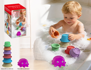 Jouets de bain flottants empilables pour bébés et tout-petits, bateaux souples à empiler, jouets de <span class=keywords><strong>baignoire</strong></span> pour bébés - Product Image 5