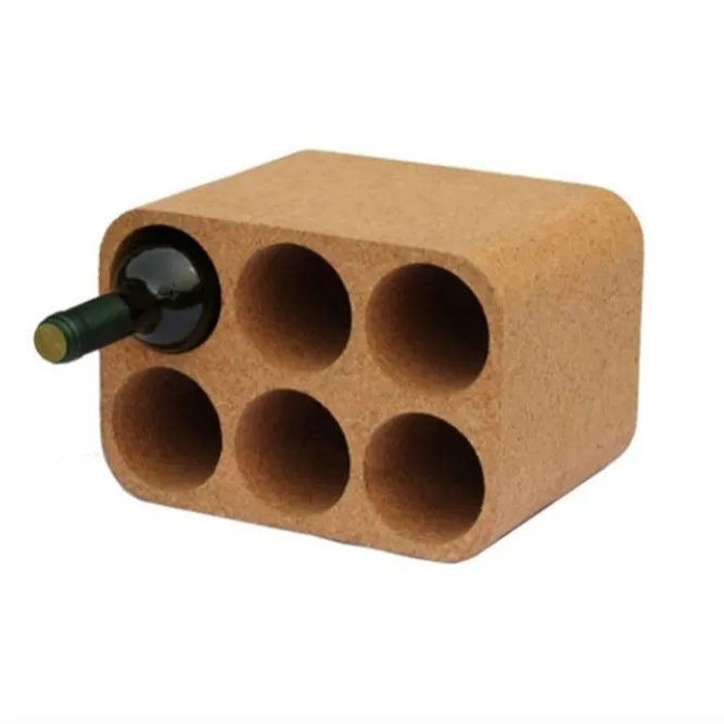 Écologique 2-Niveau Empilable Cork Bouteilles De Vin Titulaire 6 Bouteille Support D'affichage Petit Comptoir Liège Vin Rack