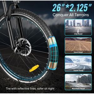 Vélo électrique RS-A01 500W 36V 15Ah avec batterie et pneus de 26 pouces, modèle urbain pour hommes - Product Image 6