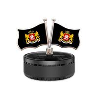 Diffuseur de parfum solaire rotatif pour voiture avec drapeaux de la Russie, du Pakistan, de Géorgie et d'autres pays, accessoires métalliques au toucher décoratif