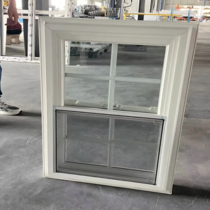 Fenêtres coulissantes verticales à guillotine en vinyle UPVC de fabrication chinoise, prêtes à l'emploi, avec joints d'étanchéité A+ résistants aux intempéries - Product Image 1