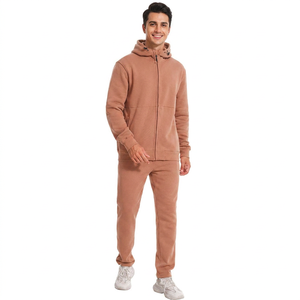 Conjunto Deportivo de Sudadera con Capucha y Pantalones de Chándal Unisex al por Mayor, 100% Algodón, 2 Piezas, para Gimnasio, Tallas Grandes, con Logotipo Personalizado - Product Image 1