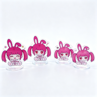 Support en acrylique personnalisé d'usine, impression UV double face, base transparente, ornement de bureau mignon de dessin animé, cadeau en gros pour fans de bandes dessinées