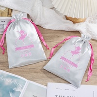 Pochette en satin imprimé avec logo personnalisé sac à cordon de soie pour extension de cheveux emballage de perruque sac à poussière cadeau avec emballage textile