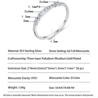 Bague en argent S925 plaqué argent avec moissanite taille émeraude et taille princesse, pour femme, classique, élégante, luxe léger, polyvalente