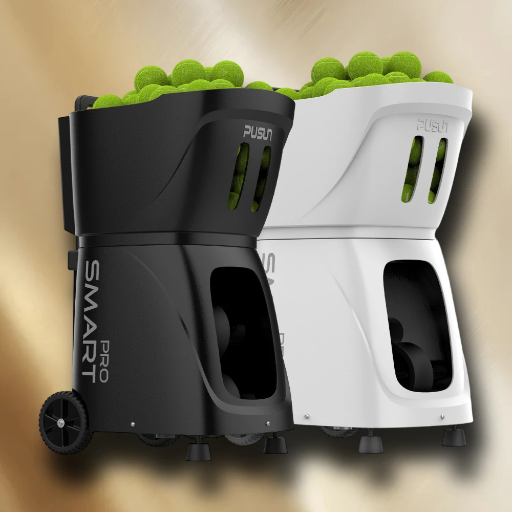 Versatile Automatic Tennis Ball Machine with Spin Oscillation App Control and Portable Trolley Design