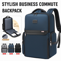Sac à dos de voyage pour homme tendance, ouverture à 180 degrés, sangle de bagage imperméable, sac pour ordinateur portable de 15,6 pouces