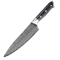 Couteau de chef damas VG10 ensemble de couteaux occidentaux à texture plume en acier ensemble d'outils de tranchage coupe-viande manche G10