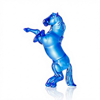 Ornements en verre cristal en forme de cheval Tang colorés, directement de l'usine, pour salon et bureau, idéal pour l'inauguration et les cadeaux de pendaison de crémaillère