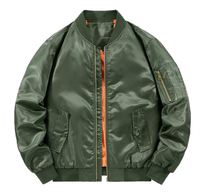 Veste pour homme, veste bomber softshell légère, veste de pilote, fermeture éclair intégrale, coupe régulière, vêtements décontractés pour l'extérieur, veste en nylon imperméable