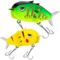 Leurre de pêche multi-sections coloré à double hameçon, petite taille, pour la pêche au bar et au bar de mer en rivière, en ABS