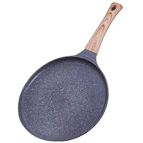 Die Cast Aluminum Cookware 11 Inch Cast Iron Pancake Pans With Wooden Handle