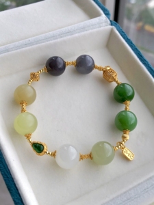 Natural Hetian Jade <b>Beaded</b> <b>Bracelet</b> & Necklace Series Multi-Gemstone Oriental Lucky Jewelry For Women Gift - Product Image 4