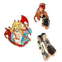 Broche en métal émaillé (dur ou souple) avec strass en cristal, motifs dessin animé et anime, pour revers, badges personnalisés, artisanat et moulage de logos