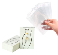 Bauchnabelpiercing-Schmuck Verpackungskarten mit Selbstklebebeuteln 50 Sets Bauchpiercing-Displaykarten OPP-Beutel 5x8cm Acryl-Display