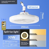 Kipas Angin Plafon dengan Lampu dan Remote Control, Lampu Kipas untuk Garasi, Dapur, Kamar Tidur