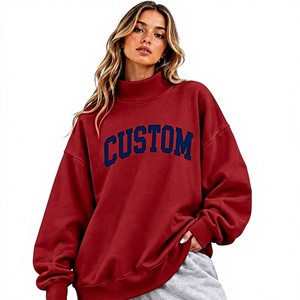 Sweat-shirt à col montant oversize pour femme, doux et ample, respirant, sans doublure, style décontracté pour l'hiver - Product Image 1
