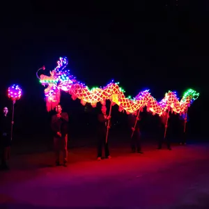 LED Light Dragon Dance Equipment Dragon Dancing Costume Traditional Chinese Dragon Dance Performance