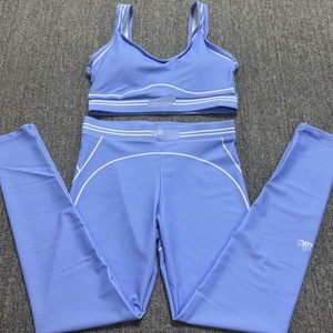 Conjunto de Ropa Deportiva de Yoga para Mujer, Transpirable, de Spandex/Algodón, Cintura Alta, Ajustado, Cuello Redondo, Color Nude - Product Image 4