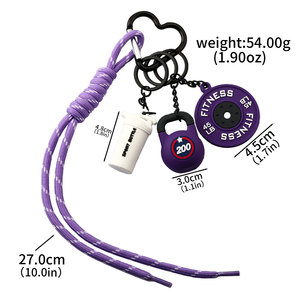 <span class=keywords><strong>Mini</strong></span> haltère 3D de fitness, porte-clés de gym pour femmes et hommes, pendentif de sac tendance, breloque de sac pour athlètes passionnés, cadeau pour clés de voiture - Product Image 6