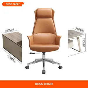 Nouveaux meubles de bureau modernes Dernier bureau de direction Mobilier de bureau de luxe Designs Boss CEO Desk L Shaped with light