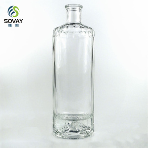 <span class=keywords><strong>Bouteille</strong></span> en verre vide de luxe personnalisée pour spiritueux et liqueurs, 500 ml et 700 ml, avec bouchon en liège, pour whisky et brandy - Product Image 2