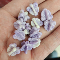 Manik-manik berbentuk mahkota bunga dari bubuk cangkang Pikake Hawaii ungu baru untuk pembuatan perhiasan gelang anting liontin resin