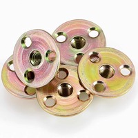 Écrous de blocage ronds à trois trous multi-finitions en zinc pour pieds de canapé, capuchons de vis métriques M6 M8 M10 M12