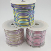 1mm tali simpul Cina kawat Satin gantung warna gradien 40meter Per gulungan DIY kabel nilon