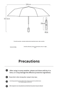 Parapluie entièrement automatique, épaissi et renforcé, pour les jours ensoleillés et pluvieux, pour femmes, hommes et étudiants - Product Image 6
