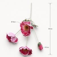 Fleurs de pavot artificielles à 4 têtes, effet toucher réel, hydratantes, style naturel pour la décoration intérieure, pour la fête des mères, Halloween, Thanksgiving