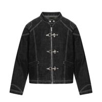 Veste Homme Motif Cœur Style Américain Rétro Automne Hiver Streetwear Haut de Gamme Délavée avec Boucle Originale