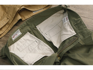 Pantaloni Gurkha Retrò Britannici da Uomo in Cotone, Larghi e Casual, <span class=keywords><strong>a</strong></span> Vita Alta, Verde <span class=keywords><strong>a</strong></span> Spina di Pesce, Stile Seattle con <span class=keywords><strong>Pieghe</strong></span> - Product Image 6