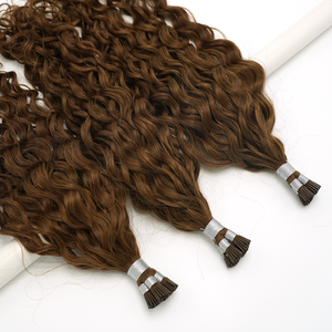 Extensiones de cabello humano con cutícula alineada de alta calidad, extensiones de Punta rizadas Afro brasileño crudo - Product Image 1