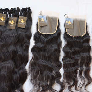 Prix de gros Cheveux alignés cuticules naturelles Cheveux humains indiens Faisceaux de cheveux cambodgiens en vison avec fermeture lacet HD - Product Image 4