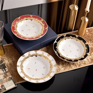 Luxury American Style 8+10 Inches <b>Ceramic</b> <b>Plate</b> Dish Set Factory Direct Home Use Eco-Friendly for Party Occasions - Product Image 5