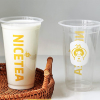 Gobelet en plastique transparent jetable respectueux de l'environnement, gobelet blister, gobelet à bulles, gobelet à café en plastique PP avec couvercle