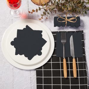 Servilletas de Papel Airlaid Impresas de 2 Capas, Negras, Desechables, de Pulpa de Madera Virgen, Plegadas en 4, Brillantes y Alegres para Uso en Cafeterías - Product Image 6