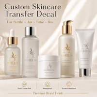 Autocollants de transfert UV DTF personnalisés, feuille d'or, feuille d'argent, autocollants de transfert 3D en relief, imperméables, pour emballages cosmétiques, OEM ODM