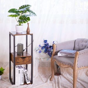 Petite table d'appoint, <span class=keywords><strong>support</strong></span> de <span class=keywords><strong>plante</strong></span> d'angle <span class=keywords><strong>haut</strong></span> pour plantes d'intérieur, plusieurs supports - Product Image 3