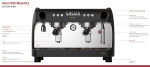Máquina de Café Espresso Comercial GAGGIA Ruby, Marca Italiana, de Una y Dos Salidas, Personalizable - Product Image 2