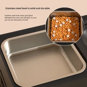 Mangkuk anjing pengumpan lambat yang ditinggikan 2-in-1 tanpa tumpahan mangkuk air anjing tinggi dapat disesuaikan anti selip mangkuk makanan dan air anjing - Product Image 4
